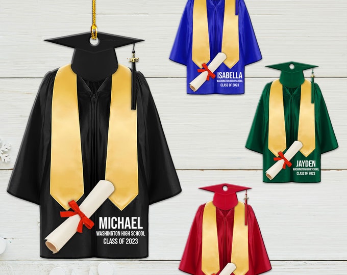 personalized graduation cap and gown