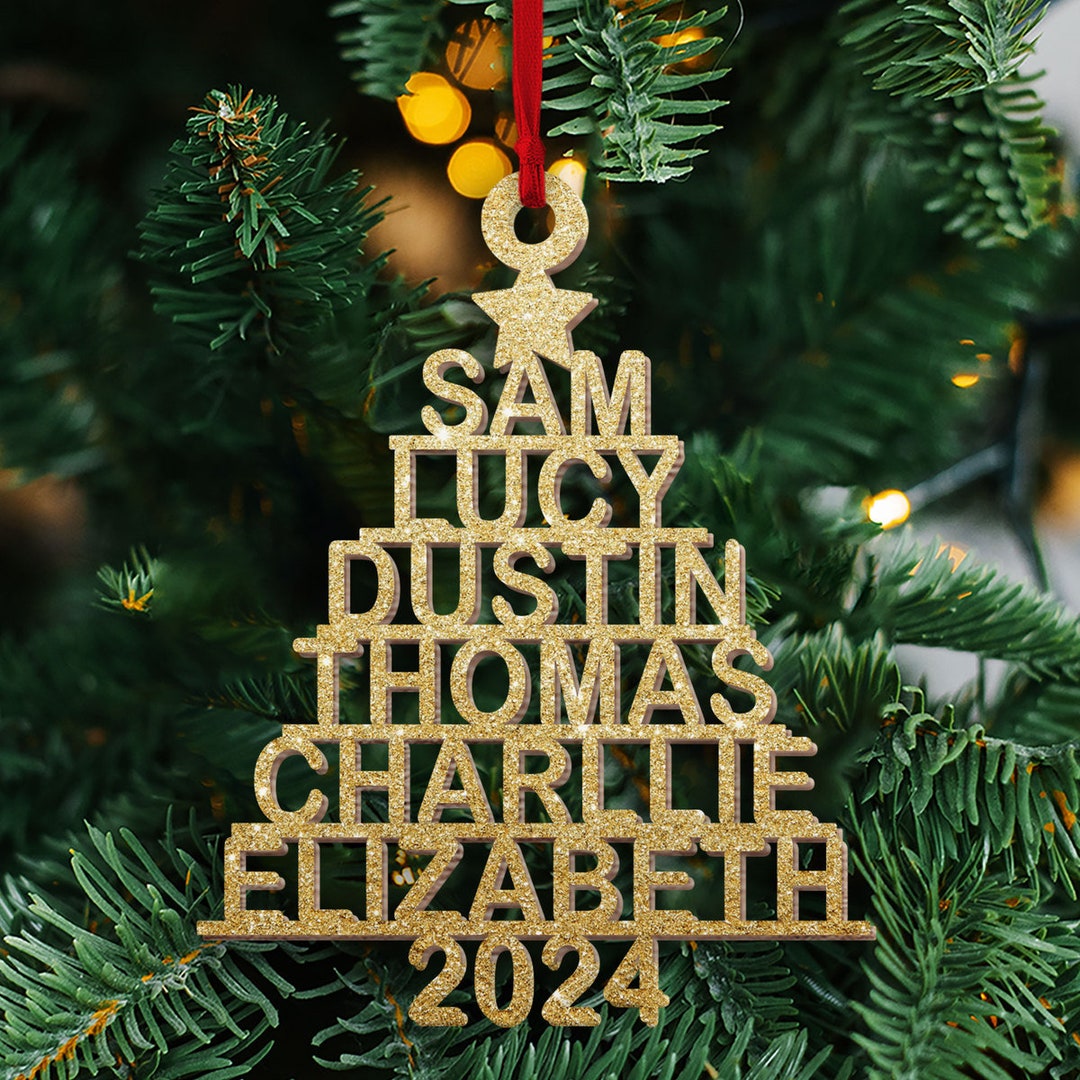 Personalized Ornament With Names Family Christmas Ornament 2024 Wood