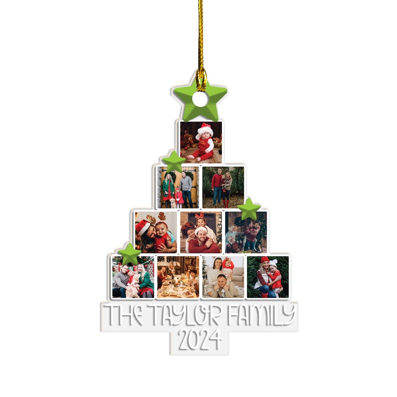Photo Family Tree Christmas, Personalized Acrylic Photo Ornament, 1st ...