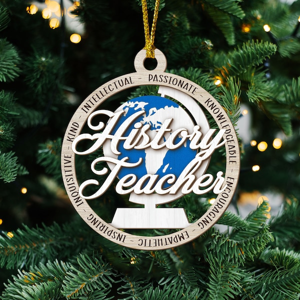 History Teacher Ornament, History Teacher Gifts, History Teacher Christmas Gifts, History Lover Gift, Hanging Christmas Decorations