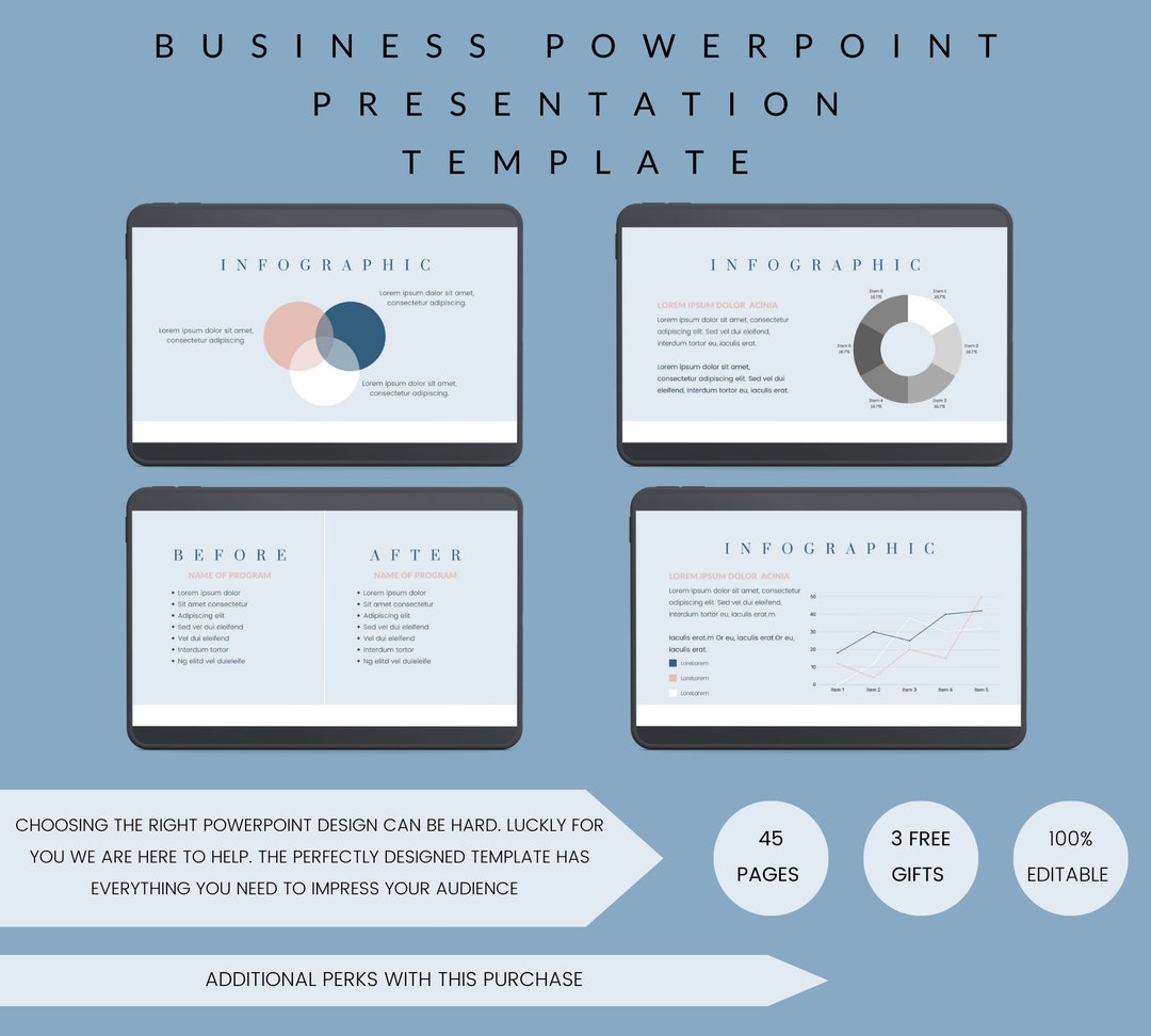 Editable Powerpoint Presentation Template Clean Template - Etsy