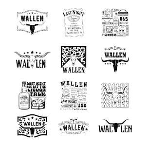 Bundle Rétro Wall-en Bull Skull Walen Bundle Svg, Wall-en Bull Skull svg,Walen Png,Western Cowboy Png,Wall-en Cowboy Png,Walen Bull Head Svg
