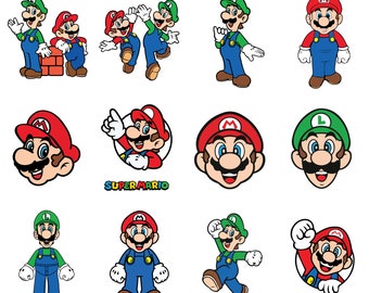 Super Mario Svg, Mario Svg Bundle, Mario Bros Svg, Super Mario Ornament Svg,Luigi Svg,Super Mario Bros Cut Files, Super Mario Font,Mario PNG