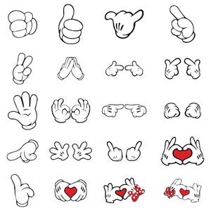 Mouse mani in formato SVG, mouse mani Clipart in formato SVG, guanti del mouse in formato SVG, mouse mani sagoma in formato SVG, mouse mano cuore in formato SVG, file Cricut