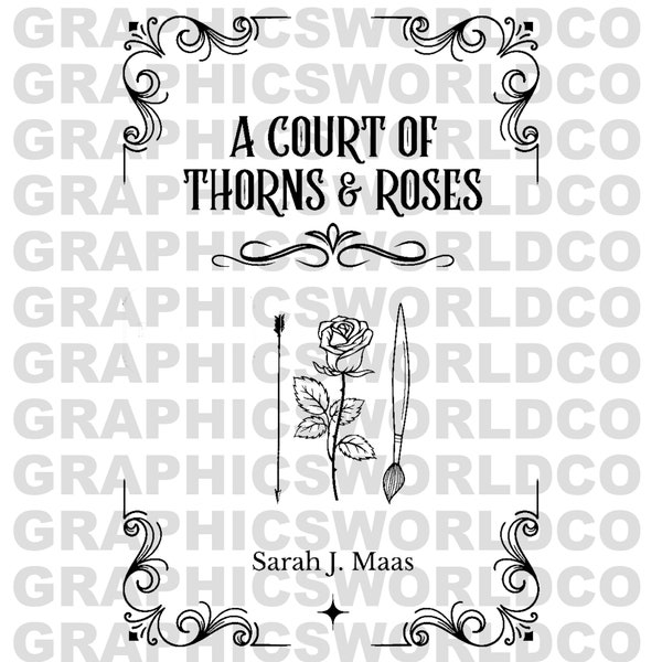 ACOTAR Bookbinding Cover Design PNG | A Court of Thorns and Roses |Vinyl Book Cover Design | Cricut | Cover Art | Sarah J Maas | Single Book