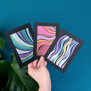 2+1: Set di 3 biglietti, acquista 2 e ricevi 1 gratis, Biglietto di compleanno di lusso, biglietto di lusso nero, biglietto di lusso, biglietto lucido, biglietto di Natale