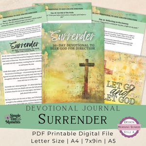 Surrender Digital Devotion Journal, Digital Journal, Printable Prayer Journal, Devotional Journalism, Junk Journaling, Morning Sunrise