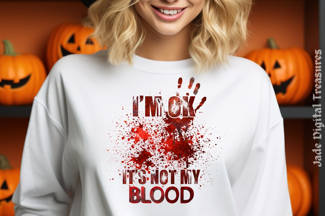 HUIFUAO Halloween Leggings - 'I'm Ok It's Not My Blood' Design Für Frauen