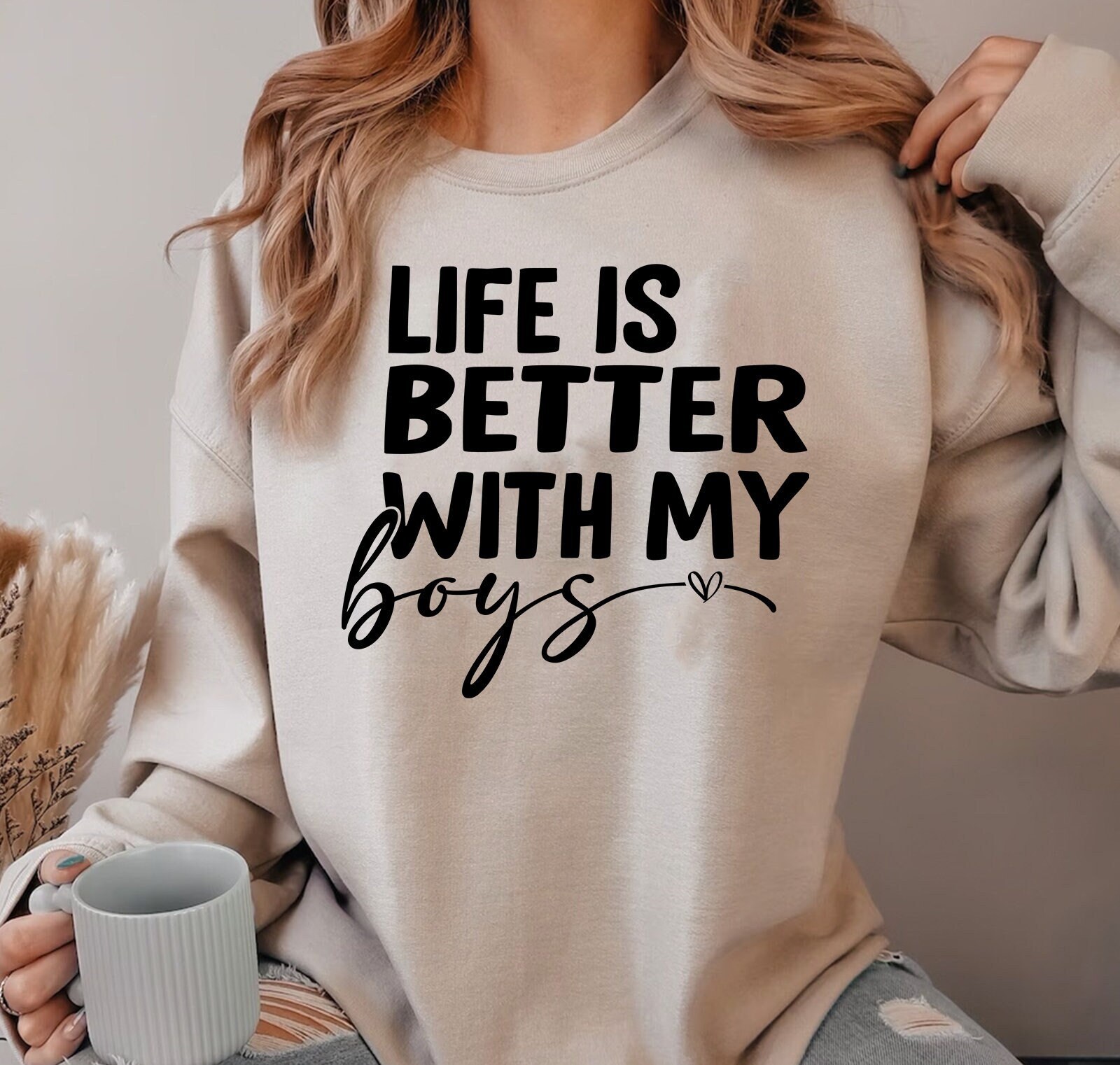 Life is Better With My Boys Svg, Boy Mama Svg, Mom of Boys Shirt Svg ...