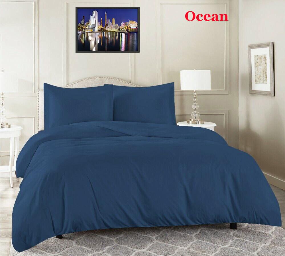 Linen Solid/Plain Duvet Cover, Organic & Soft Linen Quilt /Comforter Cover with 2 Pillow Cover Set- Multi Color