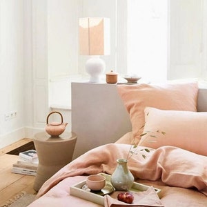 Peach Cotton Duvet Cover Set - Soft & Stylish Bedding Cover- King/Queen/Twin/Double Size Quilt Cover with 2 Pillow
