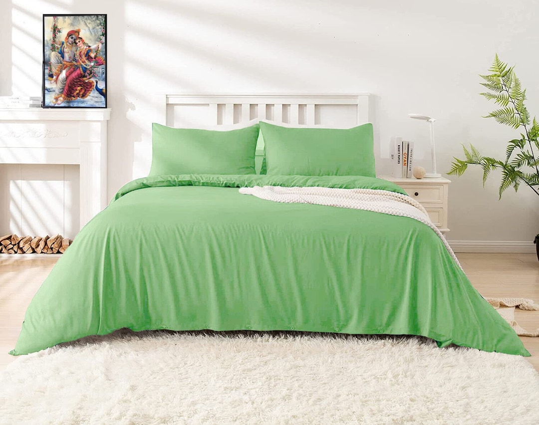 Avocado Yellow Pattern Print Duvet Cover Bedding Set