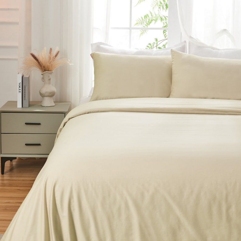 Cotton Cream Duvet Cover Washed Cotton Comforter Soft Etsy