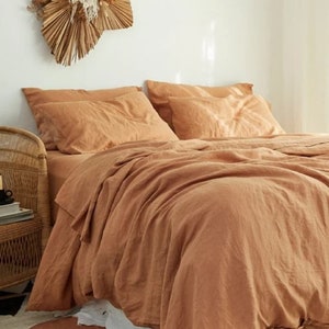Sandalwood Cotton Duvet Cover Set: Modern Solid Color Bedding