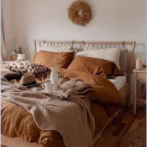 Cinnamon Cotton Duvet Cover Set - Soft & Stylish Bedding Cover- King/Queen/Twin/Double Size Quilt Cover with 2 Pillow
