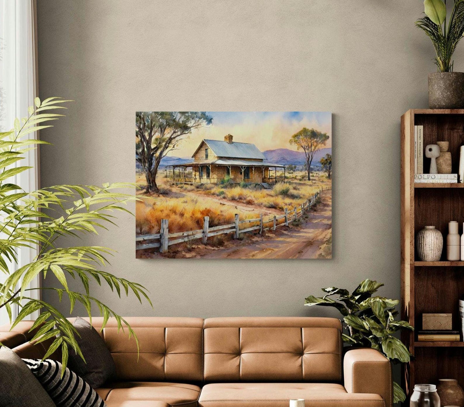 Rustic Outback Australian Outback Farmhouse Canvas Art: Rustic Bush Heritage Print ...