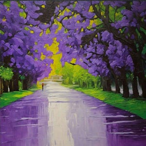 Jacaranda Tree ~ Stretched Canvas ~ Wall Art ~ Purple Bloom