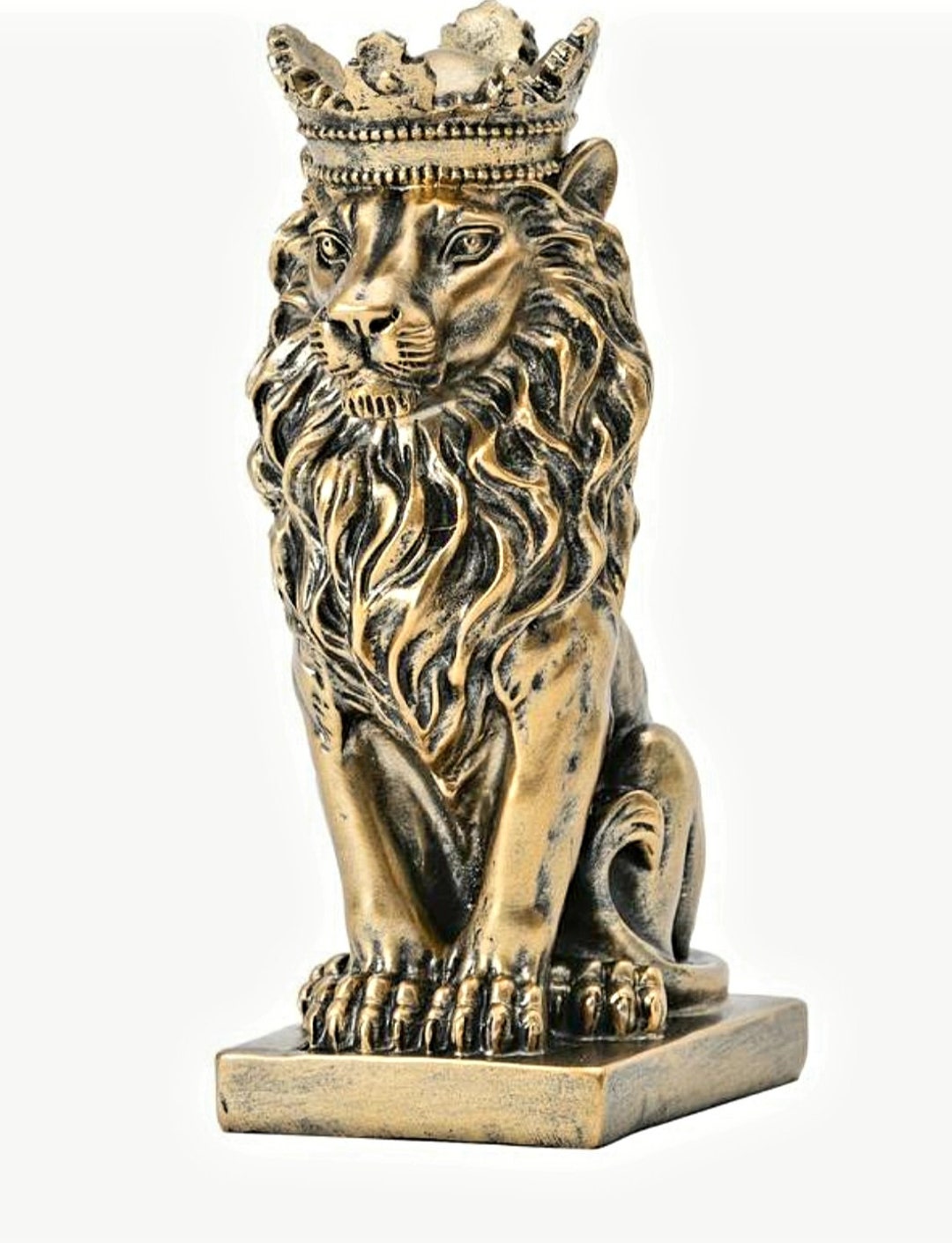 Lion Statue With Crown With Vintage Retro Effect for Indoor Etsy