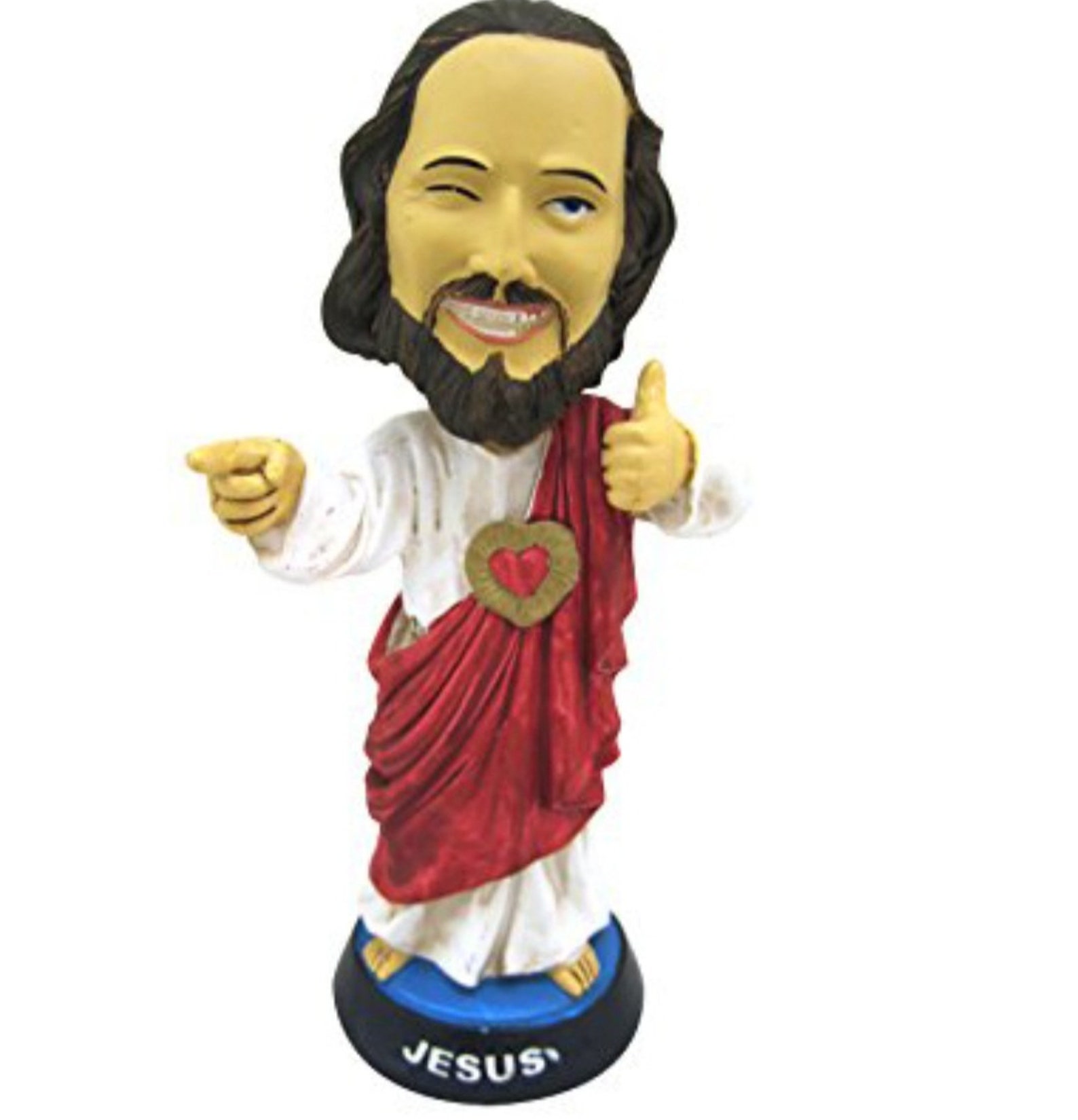 Jesus, Jesus Bobble Head of the Sacred Heart 20 Cm Hand Painted Statue