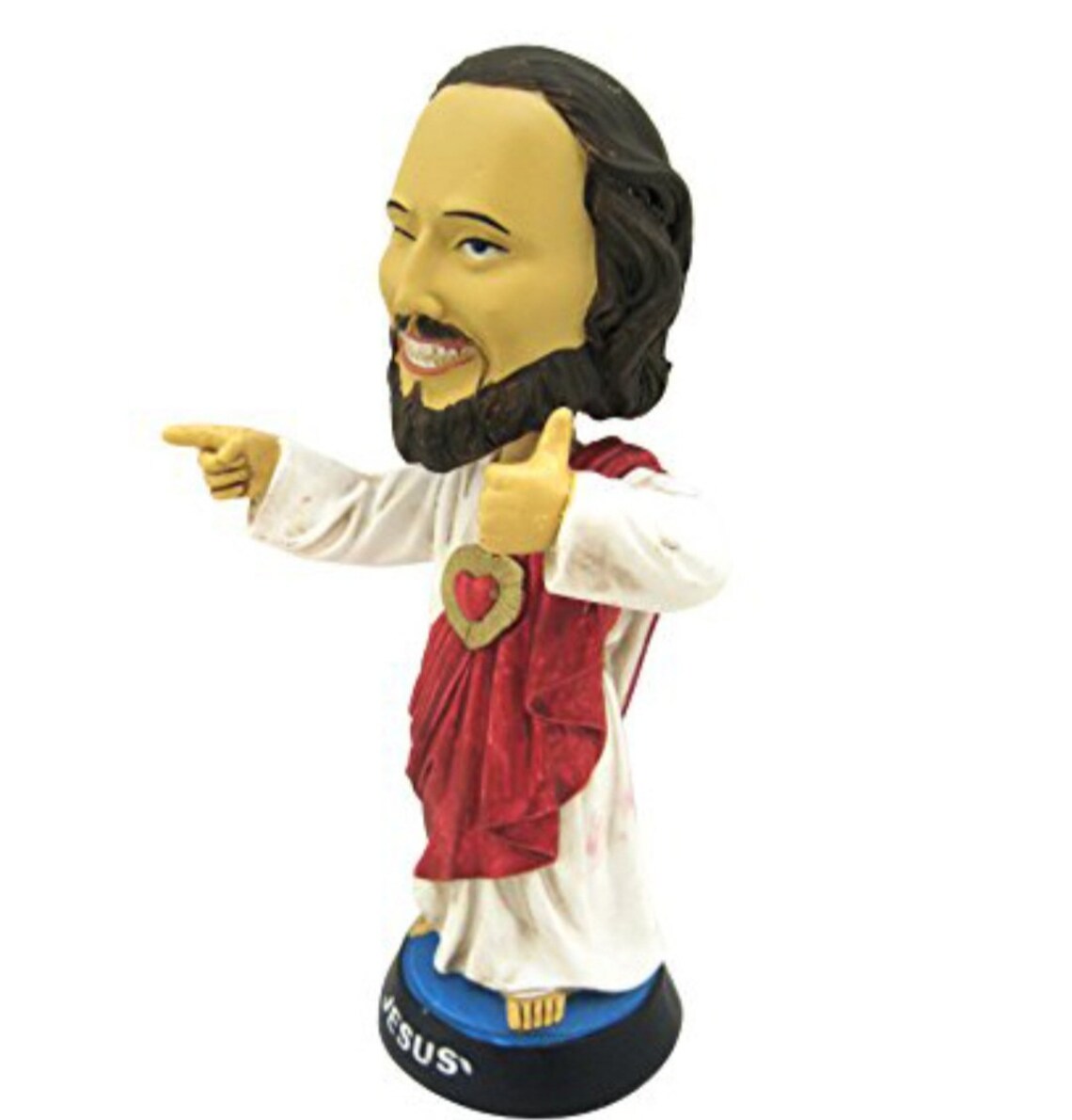Jesus, Jesus Bobble Head of the Sacred Heart 20 Cm Hand Painted Statue