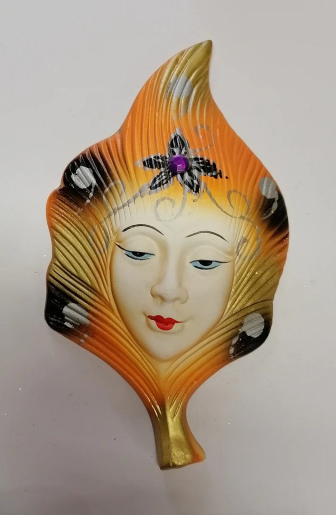 Mask to Hang on the Wall. Colorful and Hand Decorated Etsy