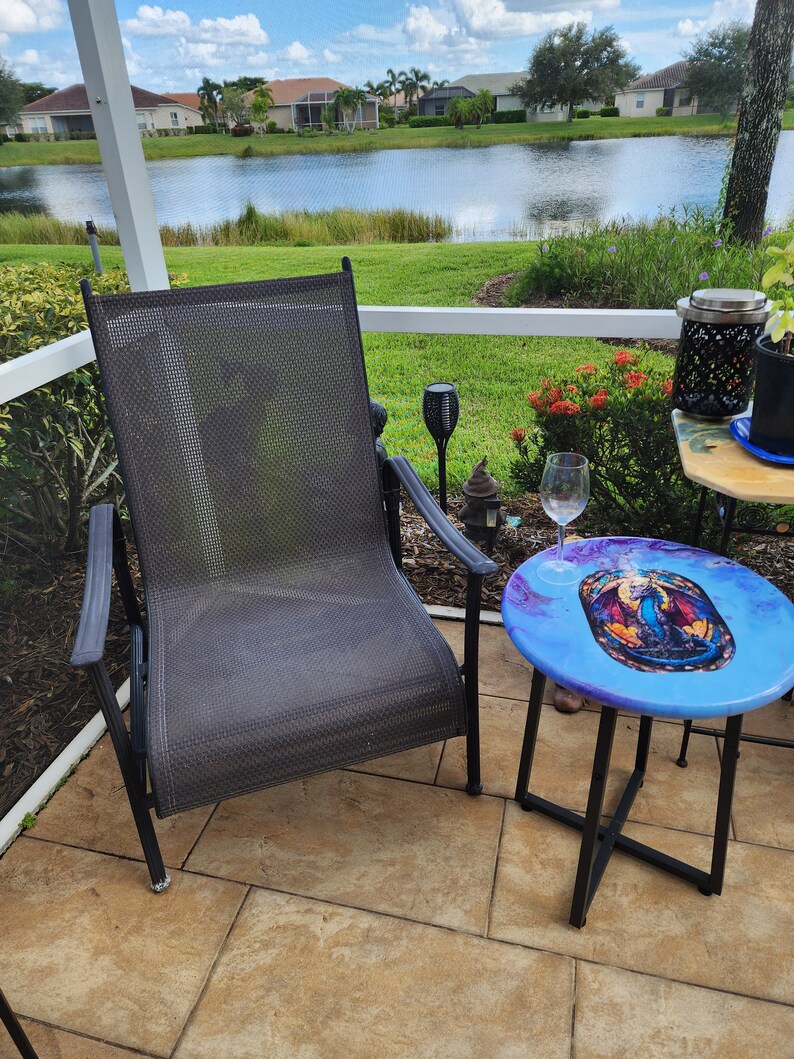 MYSTICAL DRAGON TABLE Patio Table Cocktails Man Cave Side Etsy