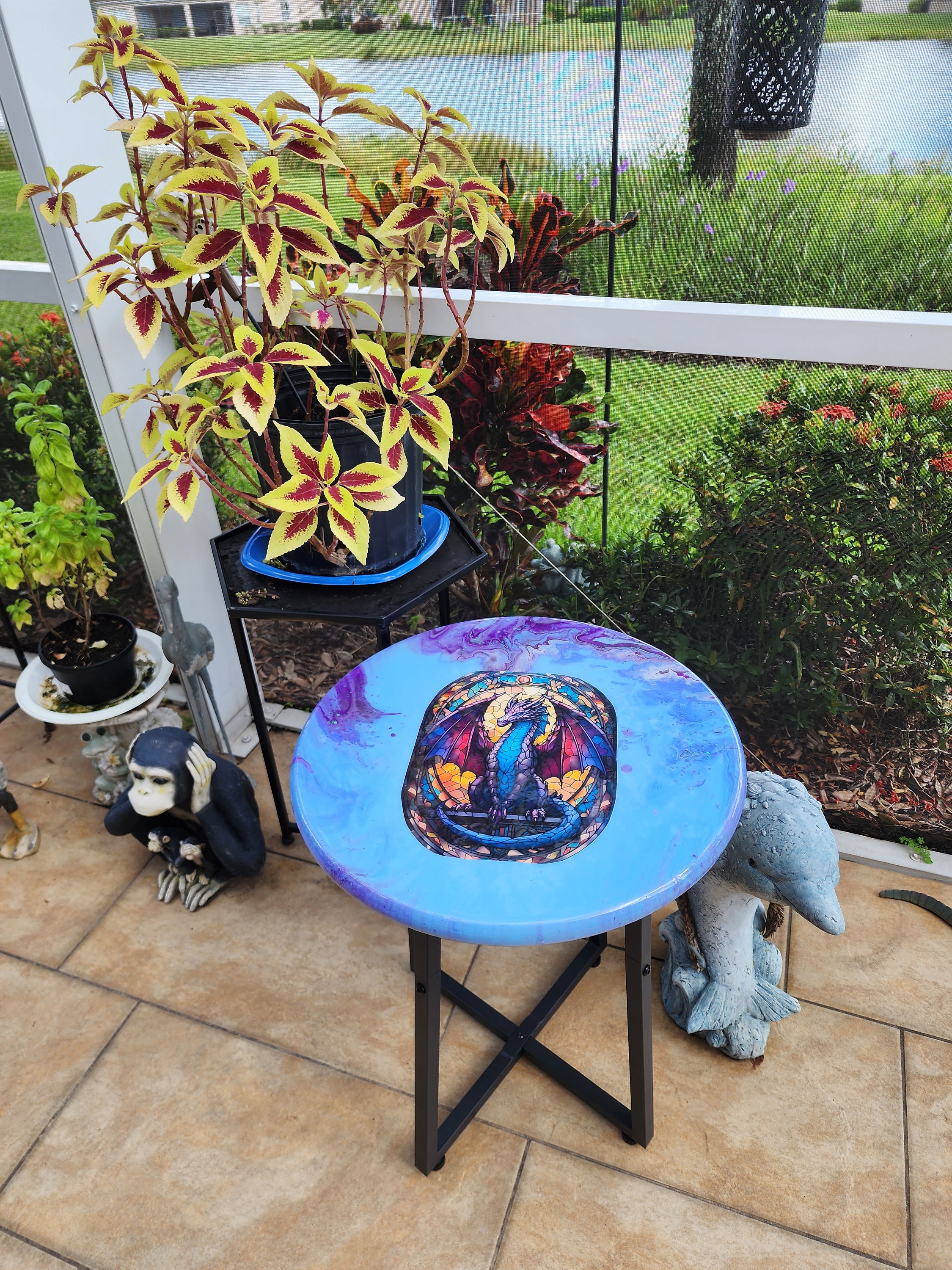 MYSTICAL DRAGON TABLE Patio Table Cocktails Man Cave Side Etsy