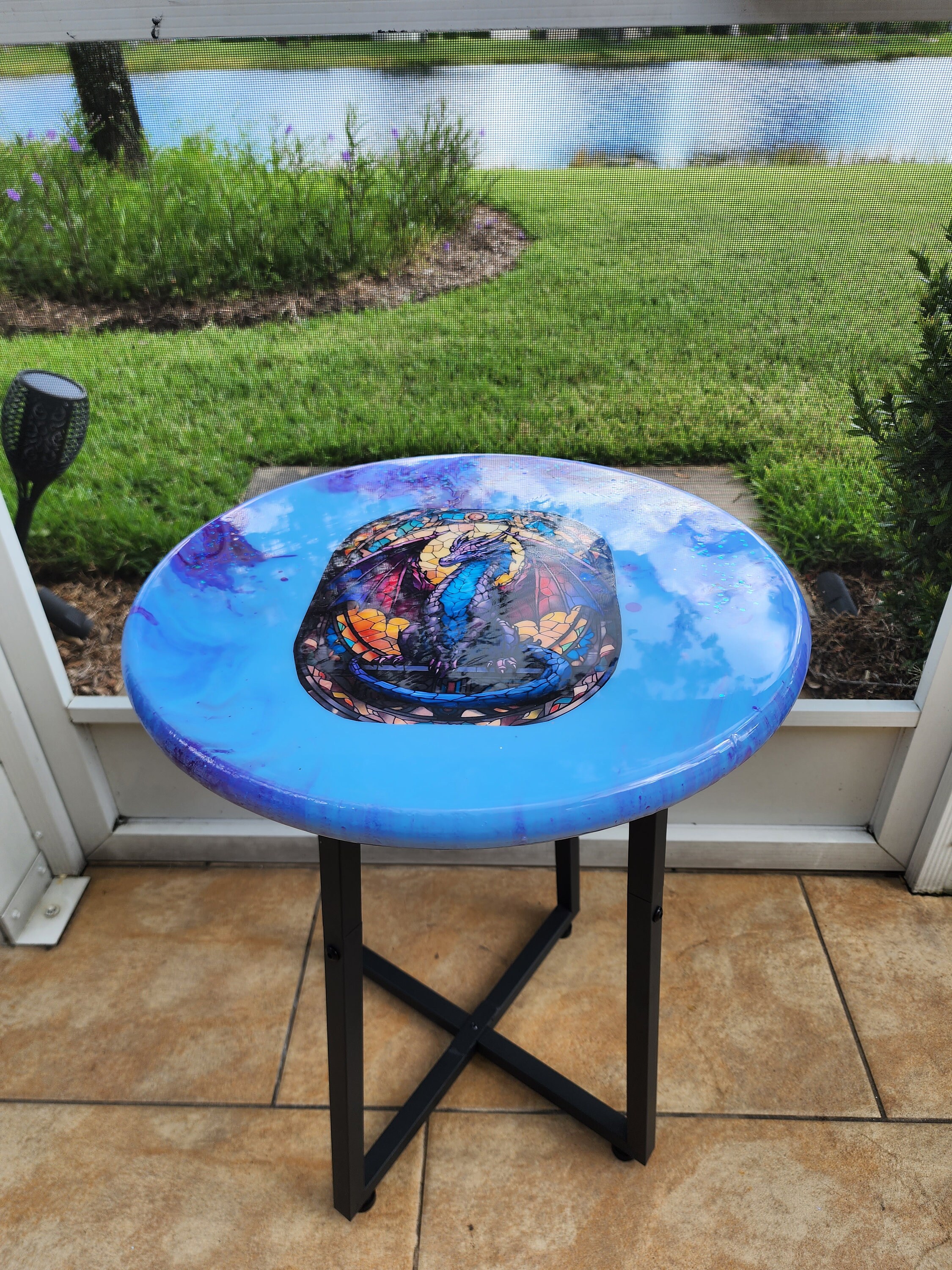 MYSTICAL DRAGON TABLE Patio Table Cocktails Man Cave Side Etsy