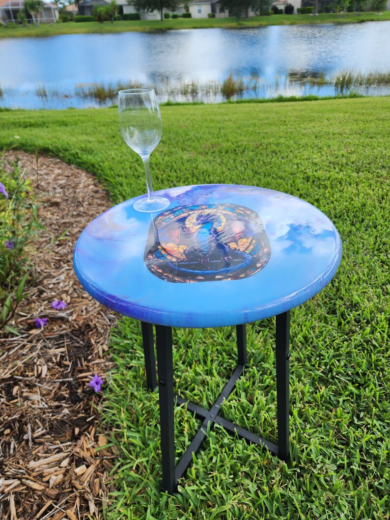 MYSTICAL DRAGON TABLE Patio Table Cocktails Man Cave Side Etsy