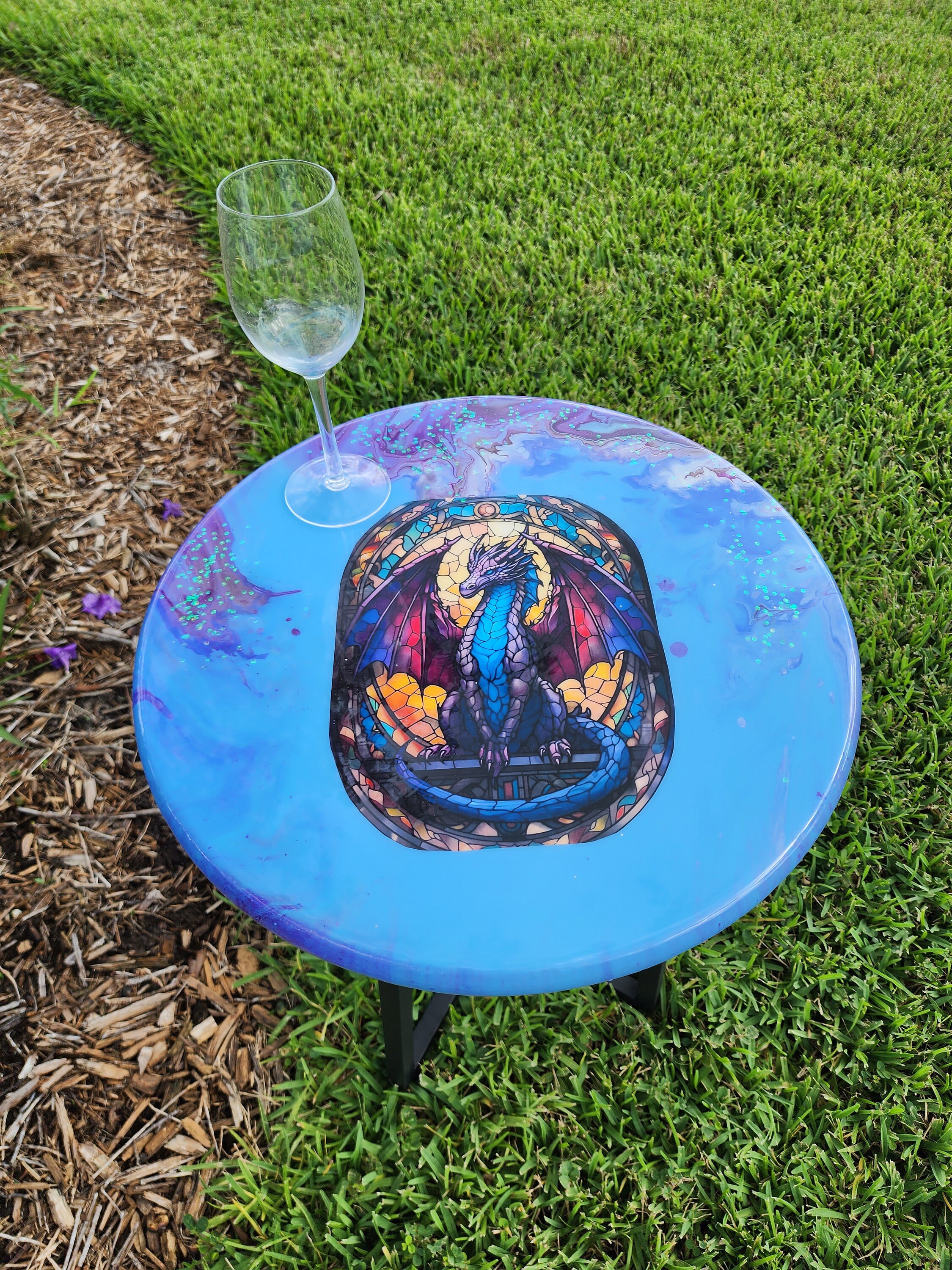MYSTICAL DRAGON TABLE Patio Table Cocktails Man Cave Side Etsy