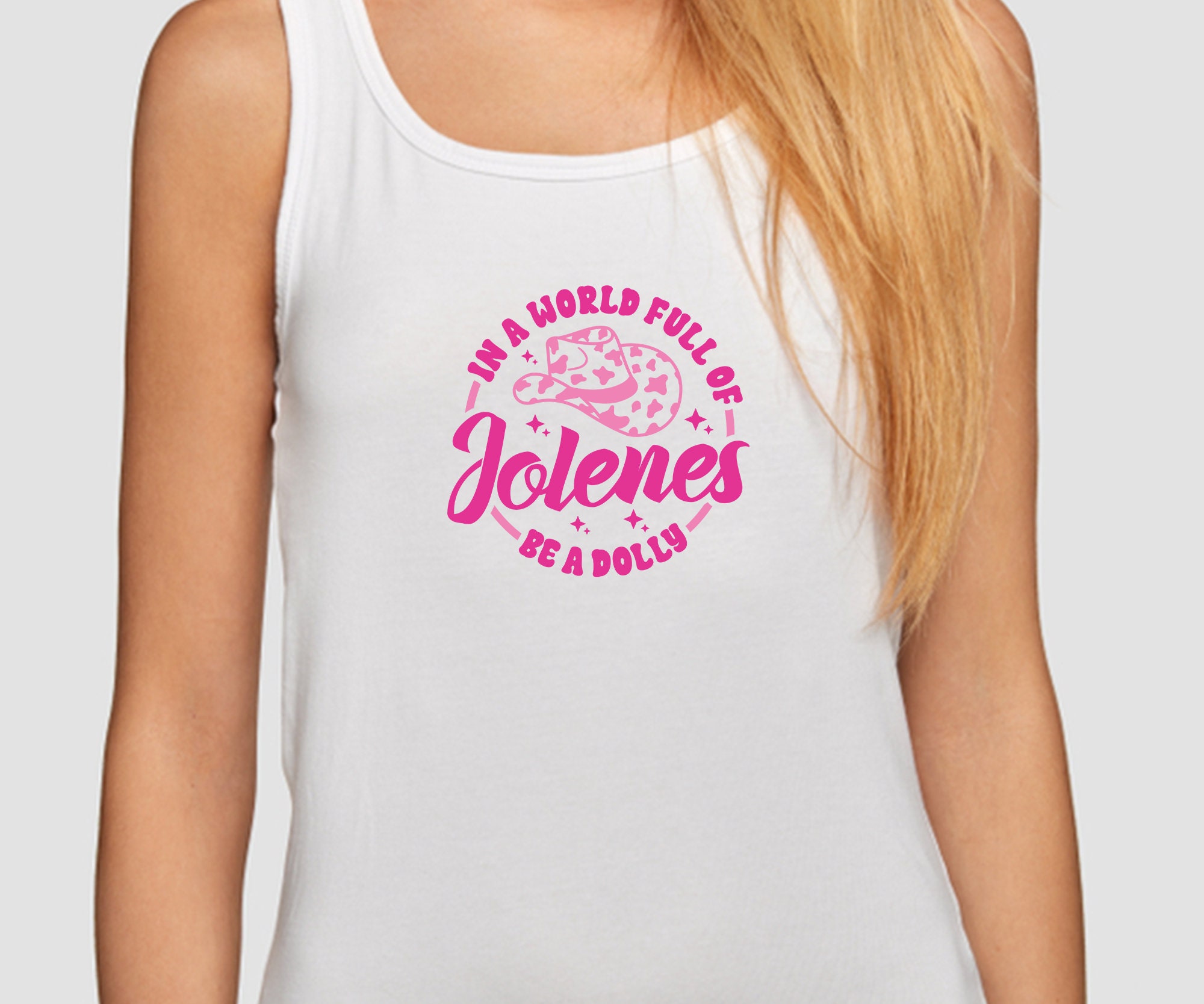 Doggy Parton Hundeshirt "In A World Full Of Jolenes, Be A Dolly" – Vintage-Look, Größe M