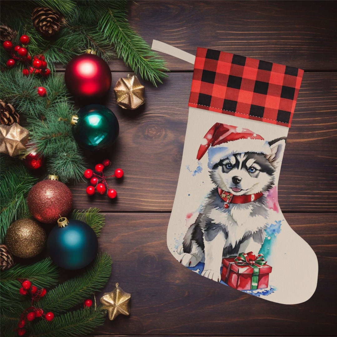 Cute Husky Puppy Christmas Stocking Etsy