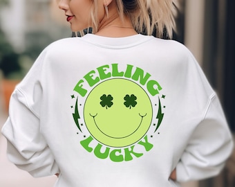Feeling Lucky PNG I St. Patrick PNG I St Patrick's Day PNG I St Patrick's Sublimation Png I Retro Leprechaun I Funny St Patrick's Png design