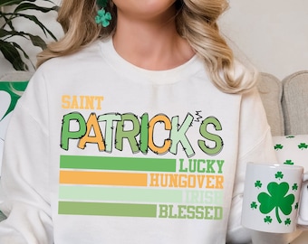 Saint Patrick's PNG I St Patrick's Lucky, Blessed, Hungover, Irish PNG I Patricks PNG I Retro St Patricks Png I Funny St Patrick's Png I