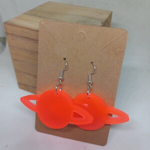 Glow in the Dark Resin Saturn Earrings