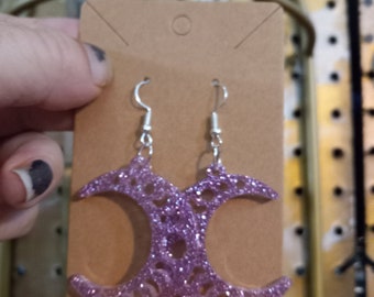 Resin Moon Earrings