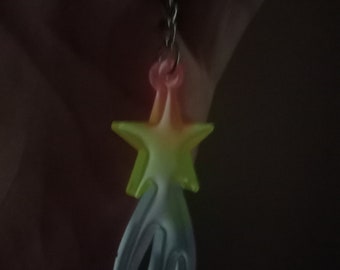 Glow in the Dark Resin Shooting Star Keychain