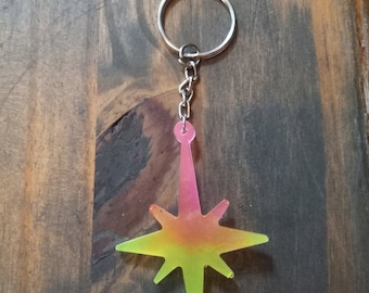 Glow in the Dark Resin Star Keychain