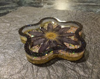 Resin Passion Flower Coaster