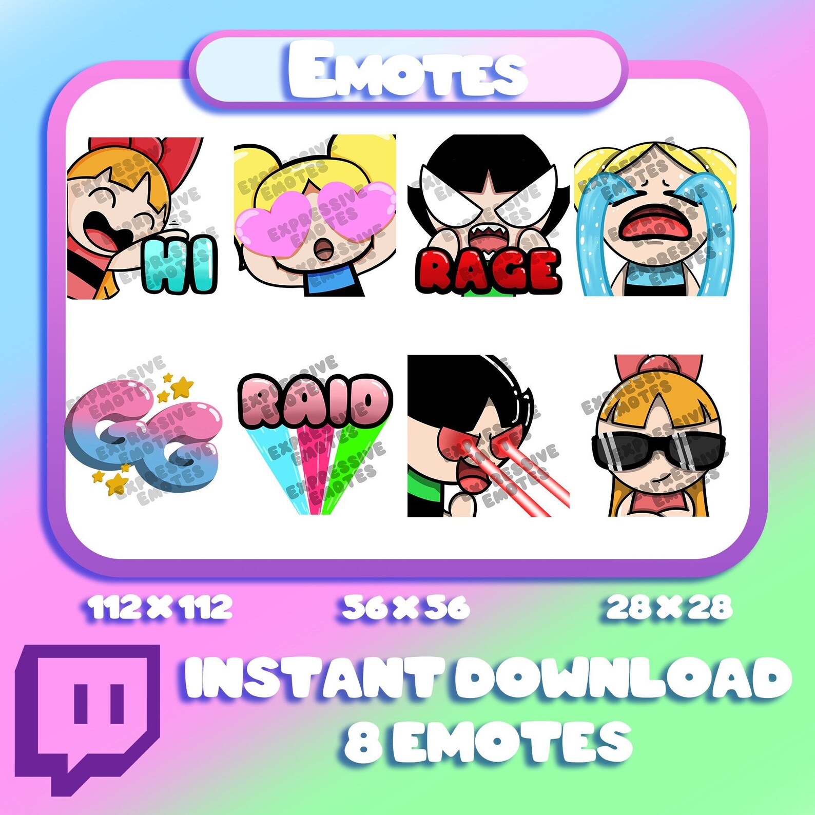 Power Emotes Powerpuff Girls Emotes - Etsy