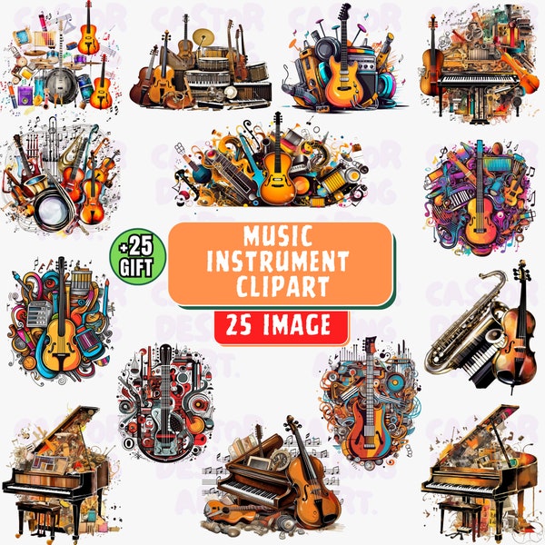 Musical Instruments Watercolour Clipart PNG, Musical instruments PNG Clipart, Musical Clipart, Music clipart Orchestra Concert Clipart