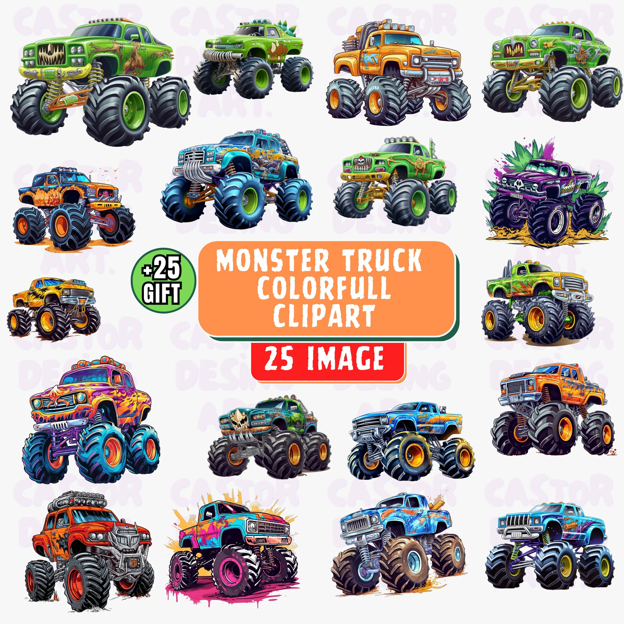 Monster Truck Personalized Name Canvas Paint Kit – Art by Jess