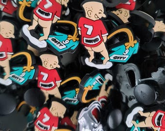 Manchester United Lustige Schuh Anhänger Wee on City | Schuhzubehör | Rote Teufel | Geschenk für Unikat