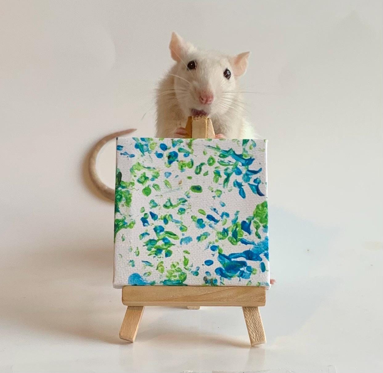 カスタムミニチュアネズミ絵画 3インチ×3インチ イーゼル付き - Etsy 日本