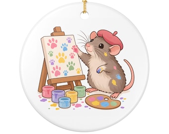 Rat Painting Christmas Ornament - LittleCrittersMN
