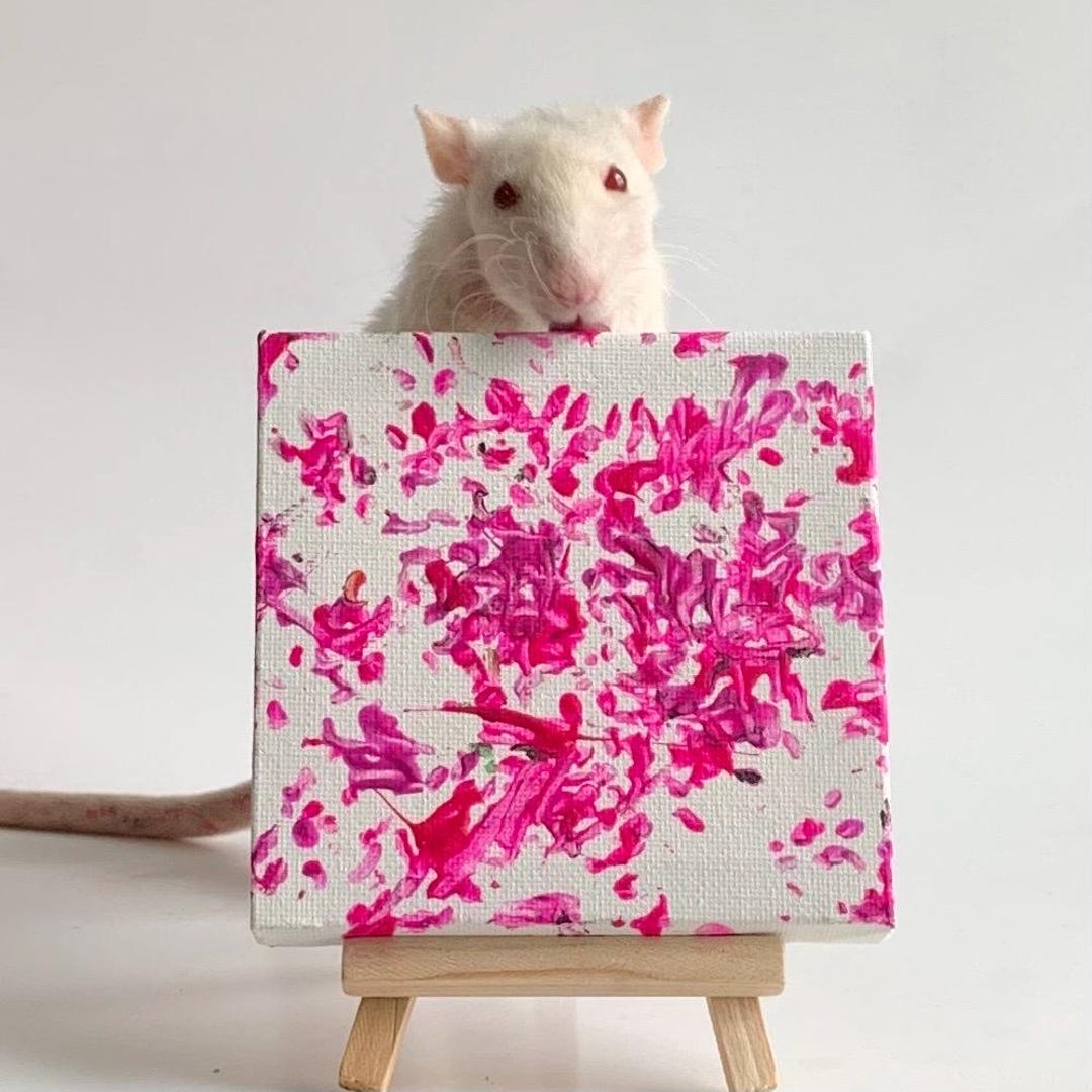 Repainted Rats Custom Rat Painting 4”x4” With Easel - Etsy
