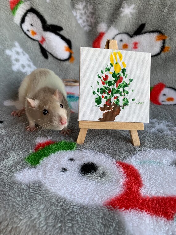 クリスマスツリーのネズミの絵、ペットのネズミの絵、ペットのネズミの