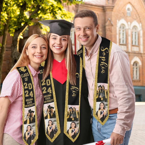 Étole De Graduation Personnalisable 2025 - Avec Nom, Photo & Texte - Cadeau Unique Pour Cérémonie