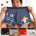 Personalized Cartoon Boxer Briefs, Funny Valentine's Day Gift, Custom Mens Underwear with Names