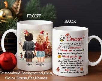 Custom Cousin Mug, Cousin Christmas Gifts, Personalized Gift For Cousin, Funny Christmas Gift for Cousin, Custom Cousin Gifts, Female Cousin